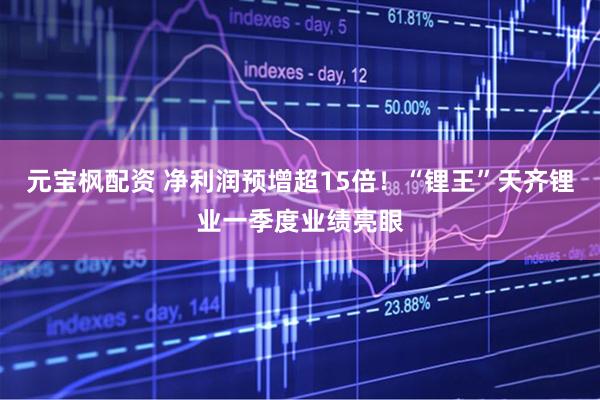 元宝枫配资 净利润预增超15倍！“锂王”天齐锂业一季度业绩亮眼